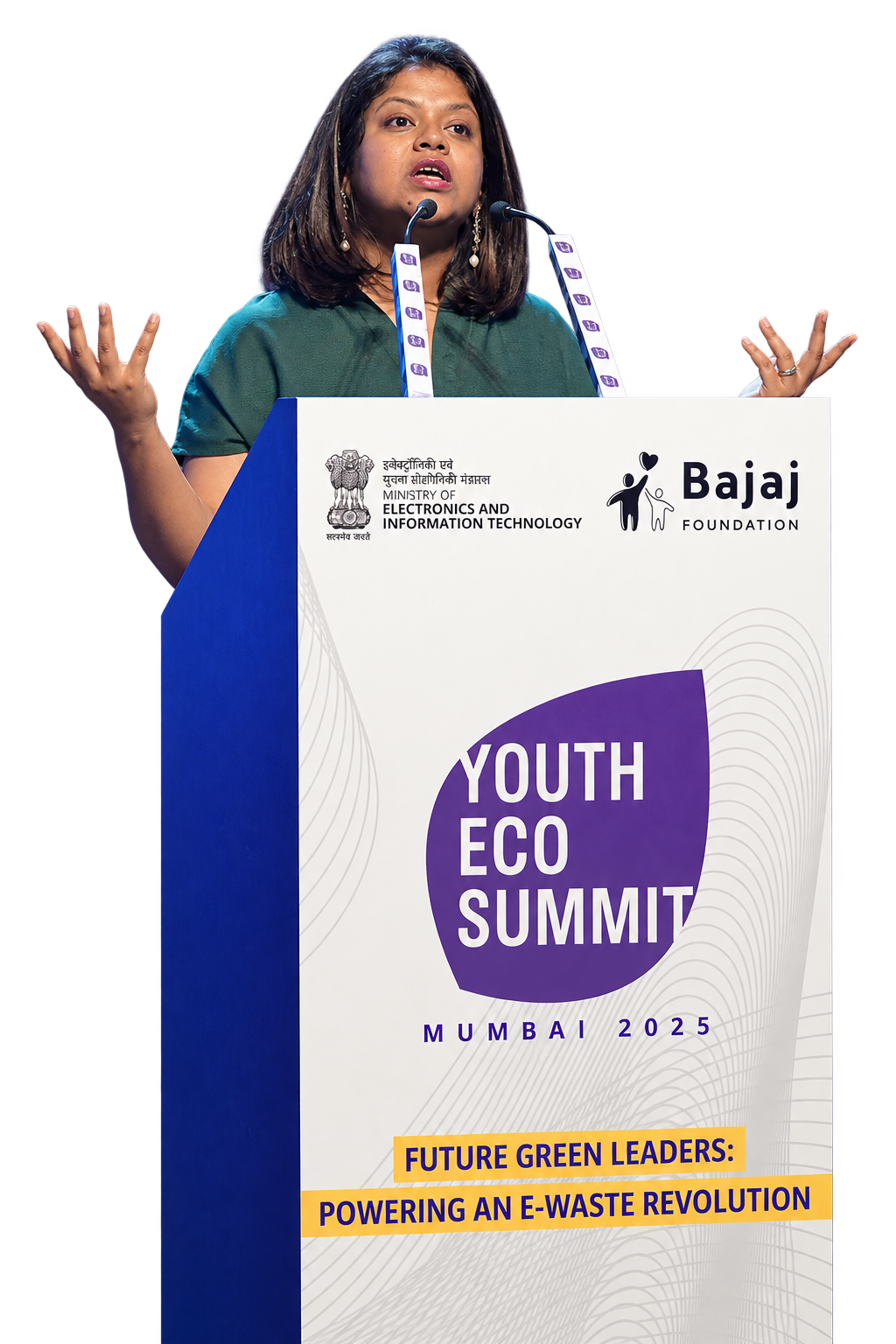 A speaker taking part in a Youth Eco Summit conversation